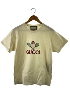 GUCCI◆テニス刺繍ロゴTシャツ/20ss/XS/コットン/CRM