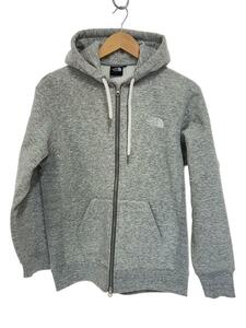 THE NORTH FACE◆SQUARE LOGO FULL ZIP_スクエアロゴフルジップ/S/ポリエステル/GRY/無地