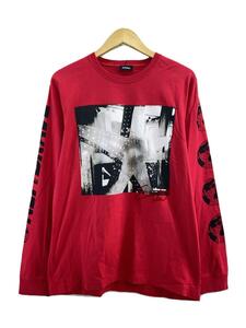 DIESEL◆長袖Tシャツ/L/コットン/RED