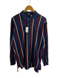 POLO RALPH LAUREN◆ポロシャツ/XL/コットン/NVY/ストライプ