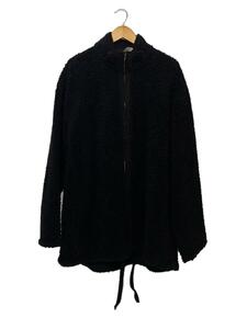 stein◆22AW/Wool Boa Zip Long Jacket/ジャケット/M/コットン/BLK/ST.418
