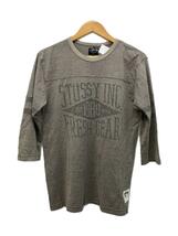 STUSSY◆カットソー/S/コットン/KHK/無地_画像1