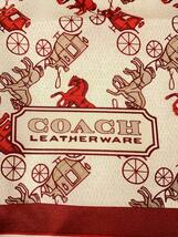 COACH◆スカーフ/シルク/RED/総柄/レディース_画像5