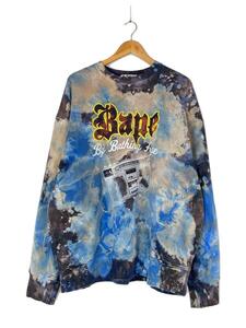 A BATHING APE◆TIE DYE BOOMBOX CREWNECK/スウェット/2XL/コットン/ネイビー/クルーネック/タイダイ