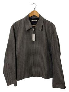 AURALEE◆DOUBLE FACE CHECK ZIP BLOUSON/ブルゾン/3/ウール/GRY/チェック/A9AB02BN