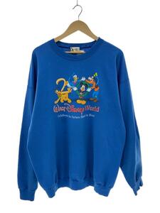 Disney VINTAGE◆USA製/状態考慮/スウェット/XL/コットン/BLU/無地