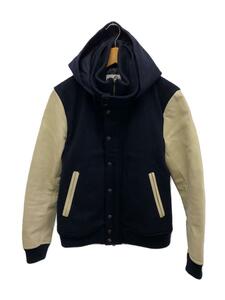 MEN’S BIGI◆スタジャン/3/ウール/NVY