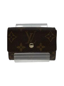 LOUIS VUITTON◆ポルト・モネ・プラ_モノグラム・キャンバス_BRW/PVC/BRW/レディース/M61930