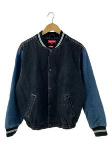 Supreme◆18SS/Denim Varsity Jacket/スタジャン/M/コットン/ブラック/ブルー