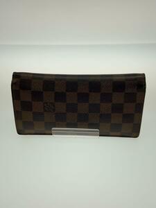 LOUIS VUITTON◆ポルト・フォイユ・ブラザ/長財布/ダミエ・エベヌ/N60017/ルイヴィトン