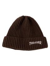 THRASHER◆ニットキャップ/FREE/アクリル/BRW/レディース_画像1