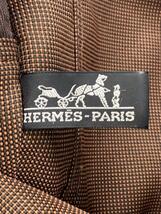 HERMES◆トートバッグ/ナイロン/BRW/エールライン_画像5