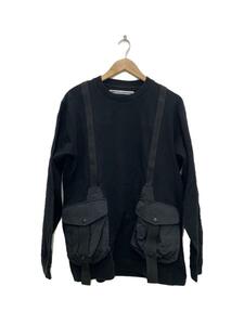 WHITE MOUNTAINEERING◆HUNTING POCKET TAPED SWEATSHIRT/スウェット/2/ブラック/コットン/WM2073512