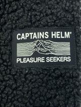 CAPTAINS HELM◆フリースジャケット/XL/ポリエステル/BLK/無地/5968423_画像3