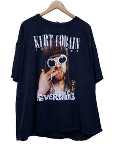 Tシャツ/XXL/コットン/BLK/プリント/ROCKYROAD/KURT COBAIN両面プリント