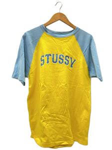 STUSSY◆Tシャツ/L/コットン/YLW/無地