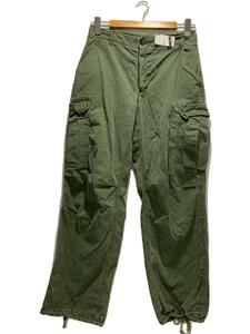 US.ARMY◆4th/70s/ファティーグ/カーゴパンツ/-/コットン/GRN/無地