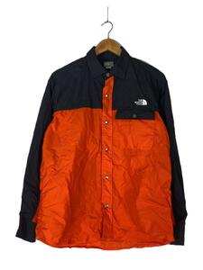 THE NORTH FACE◆L/S NUPTSE SHIRT/ロングスリーブヌプシシャツ/M/ナイロン/オレンジ