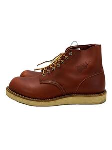 RED WING◆レースアップブーツ・6インチクラシックプレーントゥ/26cm/RED/8166/※スレ有/ソール減り有