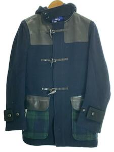 JUNYA WATANABE COMME des GARCONS MAN◆レザー切り替え/ダッフルコート/S/-/NVY/WH-C011