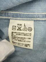 Levi’s◆シャンブレー・ワークシャツ/長袖シャツ/L/コットン/IDG/無地/60550-0014_画像4