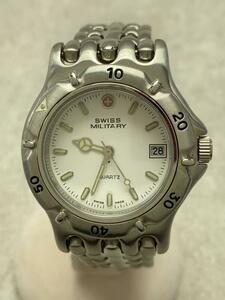 SWISS MILITARY WATCH◆クォーツ腕時計/アナログ/ステンレス/WHT/SLV/SS