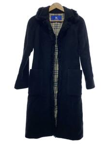 BURBERRY BLUE LABEL◆コート/38/ウール/BLK/FNF75-721/モヘア・アルパカ混/ガウンコート