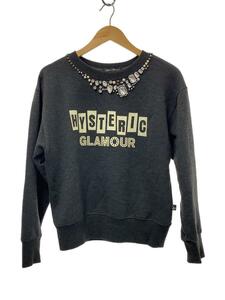 HYSTERIC GLAMOUR◆ビジュー/スタッズ/スウェット/FREE/コットン/GRY/0143CS06