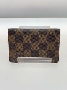 LOUIS VUITTON◆オーガナイザー・ドゥ・ポッシュ_ダミエ・エベヌ_BRW/レザー/BRW/メンズ