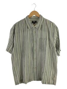 STUSSY◆22SS/WRINKLY COTTON GAUZE SHIRT/半袖シャツ/L/コットン/BEG/ストライプ