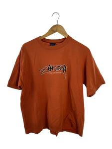 STUSSY◆Tシャツ/M/コットン/オレンジ/オールド/紺タグ