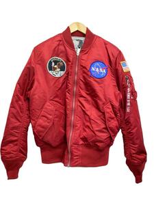 ALPHA INDUSTRIES◆ジャケット/M/ポリエステル/RED/無地/NASA