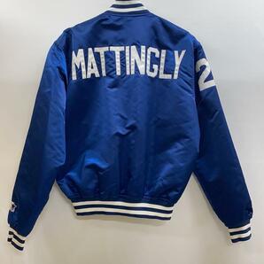 STARTER◆90s/YANKEES/MLB/mattingly/サテンスタジャン/L/ナイロン/BLUの画像2