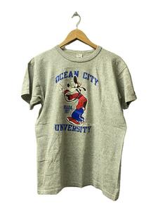 Champion◆80s/VINTAGE/トリコタグ/グーフィープリント/Tシャツ/L/コットン/GRY//