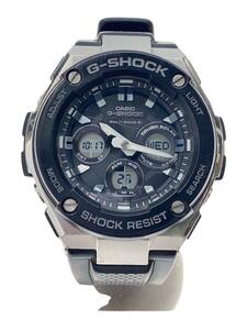 CASIO◆ソーラー腕時計・G-SHOCK/デジアナ/ラバー/BLK/BLK//