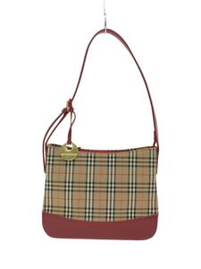 BURBERRY◆ショルダーバッグ/キャンバス/RED//