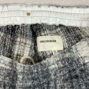 ANACHRONORM◆MOHAIR LIKE WIDE EASY PANTS/ボトム/3/ウール/GRY/チェック//の画像3