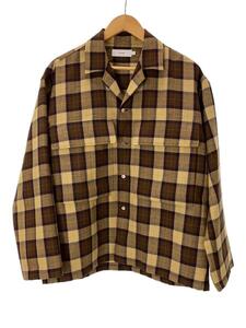 Graphpaper◆Wool check military shirt/長袖シャツ/1/ウール/BRW/チェック/GM194-50526