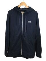 ASICS◆×REIGNING CHAMP/ジップパーカー/M/コットン/ネイビー/無地/使用感有//_画像1