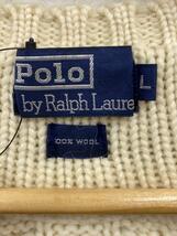 POLO RALPH LAUREN◆チルデンニット/セーター(厚手)/L/ウール/CRM//_画像3