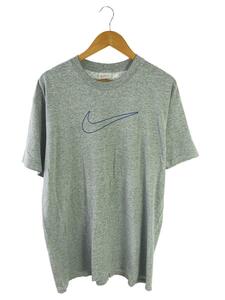 NIKE◆90s/Tシャツ/L/コットン/グレー/ビッグスウォッシュ/旧白タグ/メキシコ製/オールドナイキ/old//