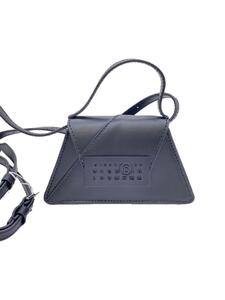 MM6◆NUMERIC BAG MINIショルダーバッグ/レザー/BLK/無地/SB6ZI0009