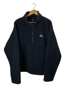 STUSSY◆フリースジャケット/XL/ポリエステル/BLK/無地/118542/polar freece half zip//