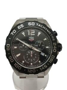 TAGHeuer◆フォーミュラ1_クロノグラフ_QZ_SS_43mm/アナログ/ステンレス/BLK/SLV//