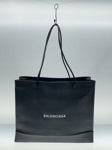 BALENCIAGA◆528654/ショッピングトート/トートバッグ/レザー/BLK//