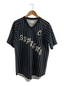 Supreme◆17SS/AD Baseball Jersey/カットソー/M/ポリエステル/BLK/ストライプ