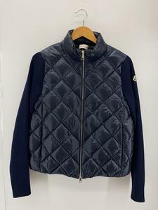 MONCLER◆ダウンジャケット/カーディガン/ドッキング/S/ナイロン/ウール/NVY/CARDIGAN//