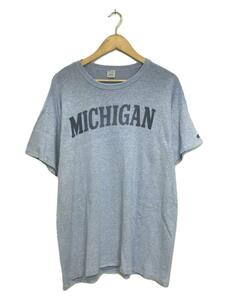 Champion◆80s/トリコタグ/MICHIGAN/Tシャツ/XXL/コットン/BLU/カレッジプリント/染み込み/杢//