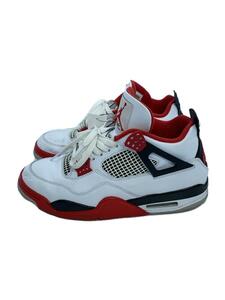 NIKE◆Air Jordan 4 Retro OG/Fire Red/ハイカットスニーカー/27.5cm/WHT