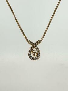 Christian Dior◆ラインストーンCDロゴネックレス/-//GLD/トップ有/レディース